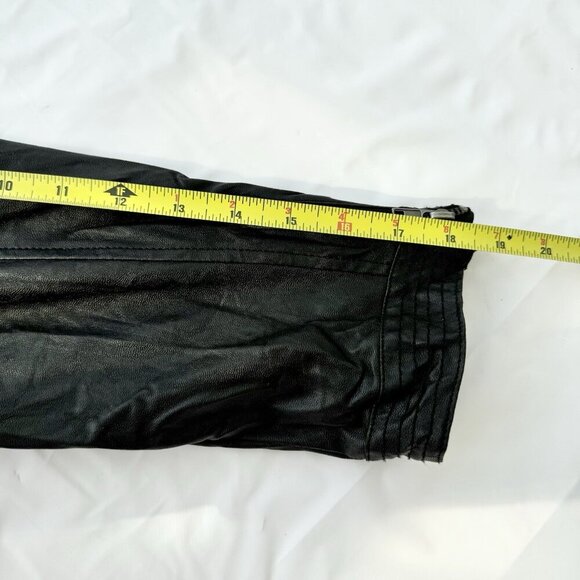 Costa Blanca Vegan Leather Black Jacket Wrinkled Look Size Large - Picture 2 of 16